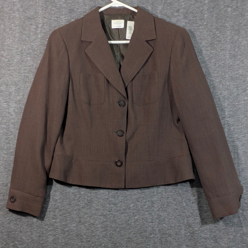Emma James Brown Long Sleeve Lined Blazer Jacket Professional Office Sz 10